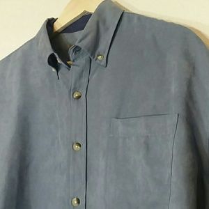 Suede Look Button Down Large Buckhorn River